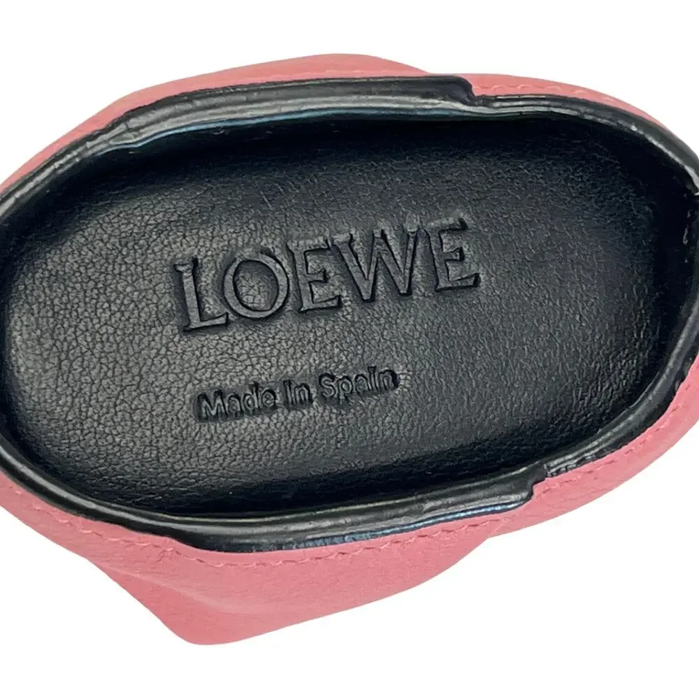 Loewe Leather Mouse Coin Purse Charm Keychain Pouch Candy Pink Gold Tone Spain